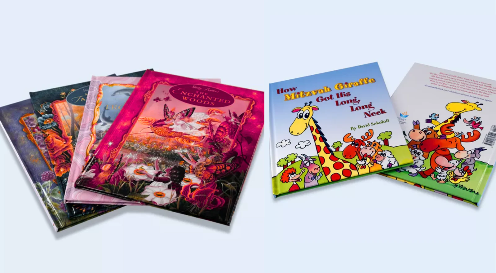 Colección de libros infantiles personalizados con portadas ilustradas